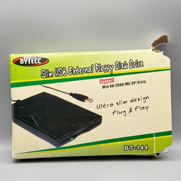 💾 Vintage Bytecc Slim USB External Floppy Disk Drive w/ Box & CD – Untested - Picture 3 of 8